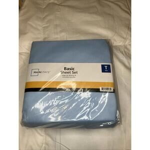 NEW Mainstays Microfiber 3 Piece Sheet Set Twin ~ Light Blue